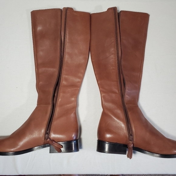 Cole Haan Katrina Tall Tan Riding Leather Boots Size 8 - Picture 5 of 17